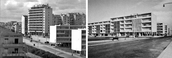 Bairro das Estacas, junto à Av. Roma (Horácio Novais, António Passaporte;fonte: Arquivo Municipal de Lisboa)